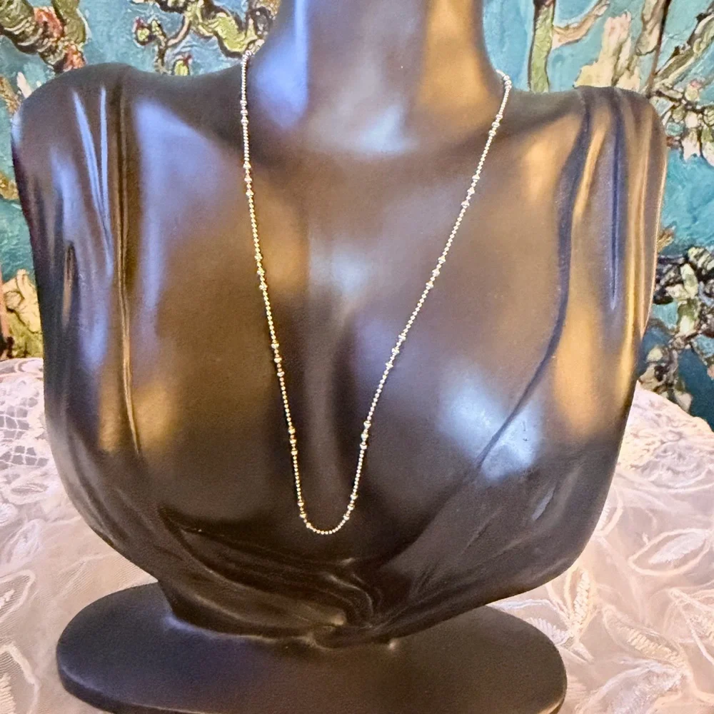 Chic Sterling 925 Silver Beaded 16” Necklace - Picture 4 of 8